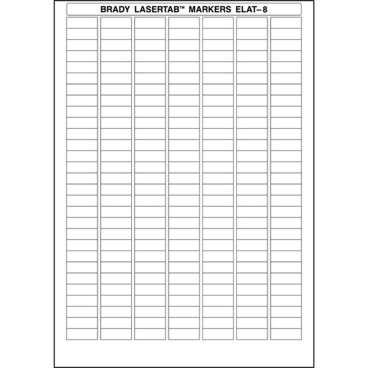 Brady, ELAT-8-747W-10, Polyester, Weiß, 25 x 9 mm, dauerhaft klebend, Din A4, 7-bahnig (10.150 E.)