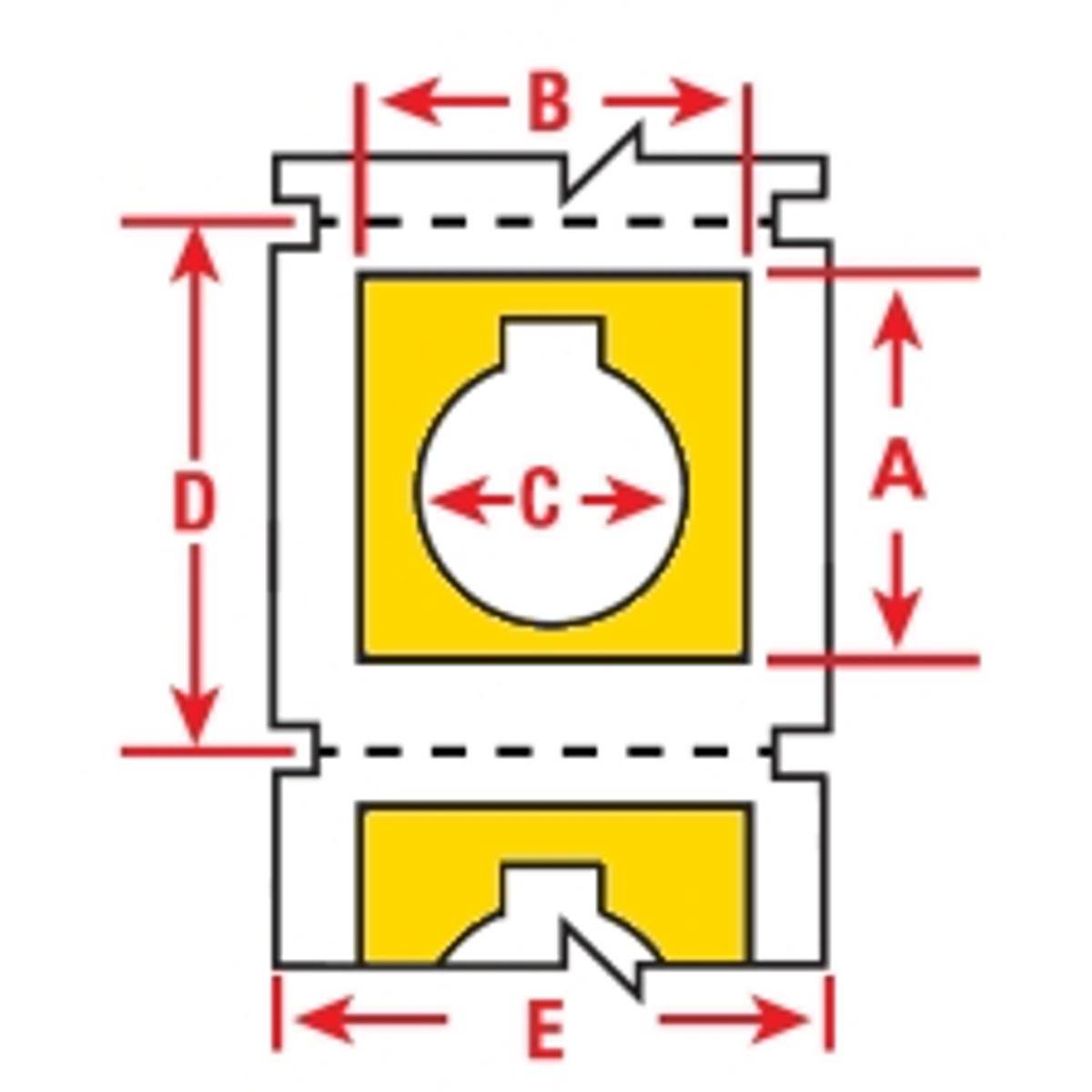 Brady, B30EP-168-593-YL, EPREP (neu) Polyester, Gelb, glänzend, 48.26 x 30.48 mm, mit Loch (22.50 mm Durchmesser), permanent (180 E.)