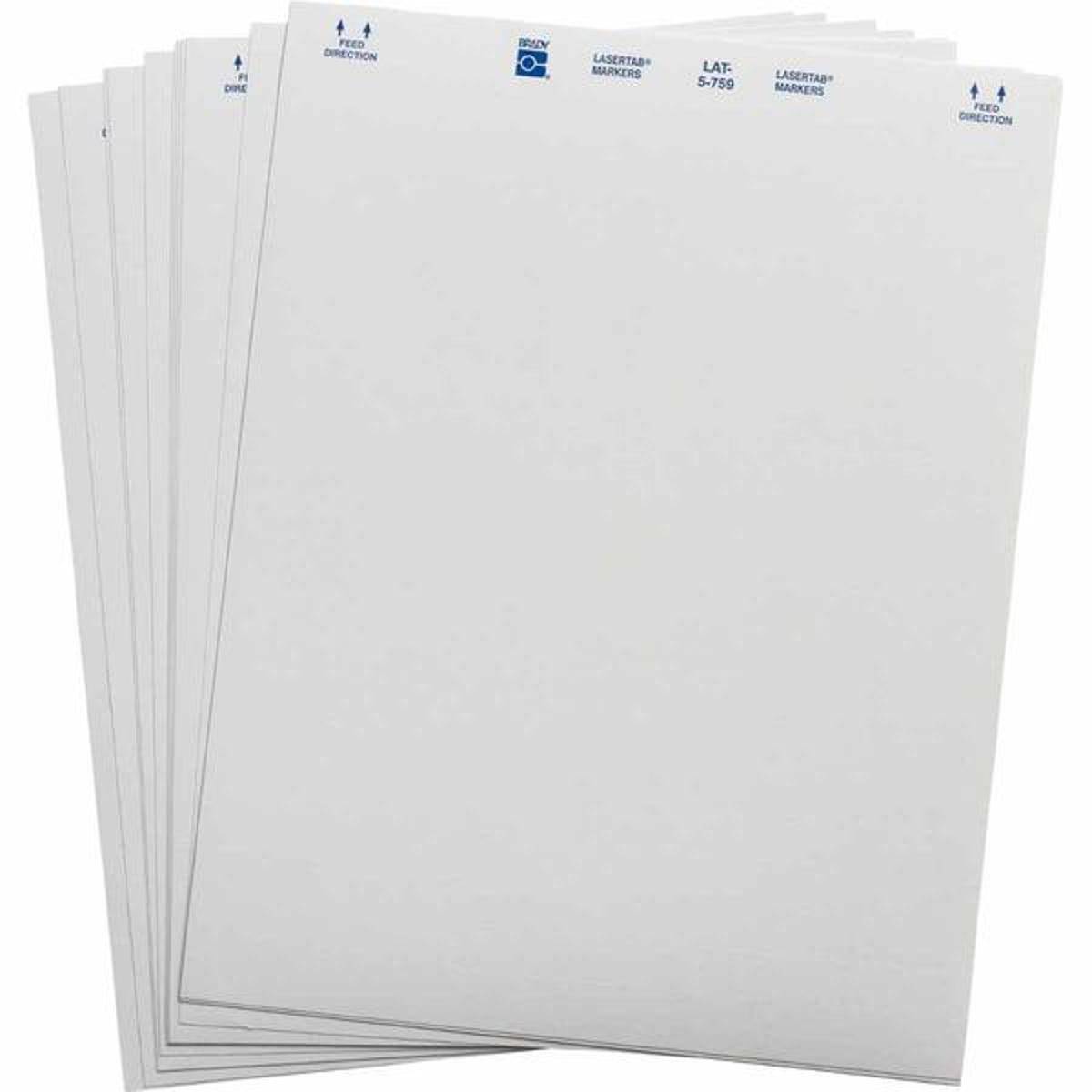 Brady, LAT-5-759-10, Papier, matt, Weiß, 20.32 x 12.70 mm, dauerhaft klebend, US-Letter, 8-bahnig (10.032 E.)