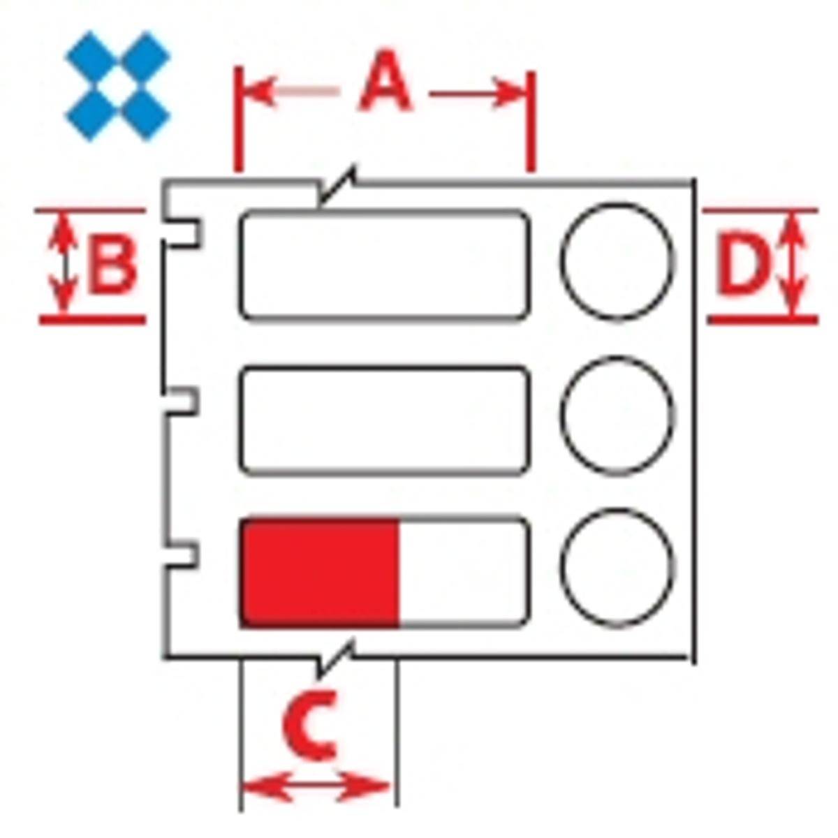 Brady, BPT-606-461, Polyester, Weiß/Transparent, selbstlaminierend, 9.53 x 20.00(25.40) mm, Deckeletikett 9.53 mm Durchmesser, permanent (1000 E.)