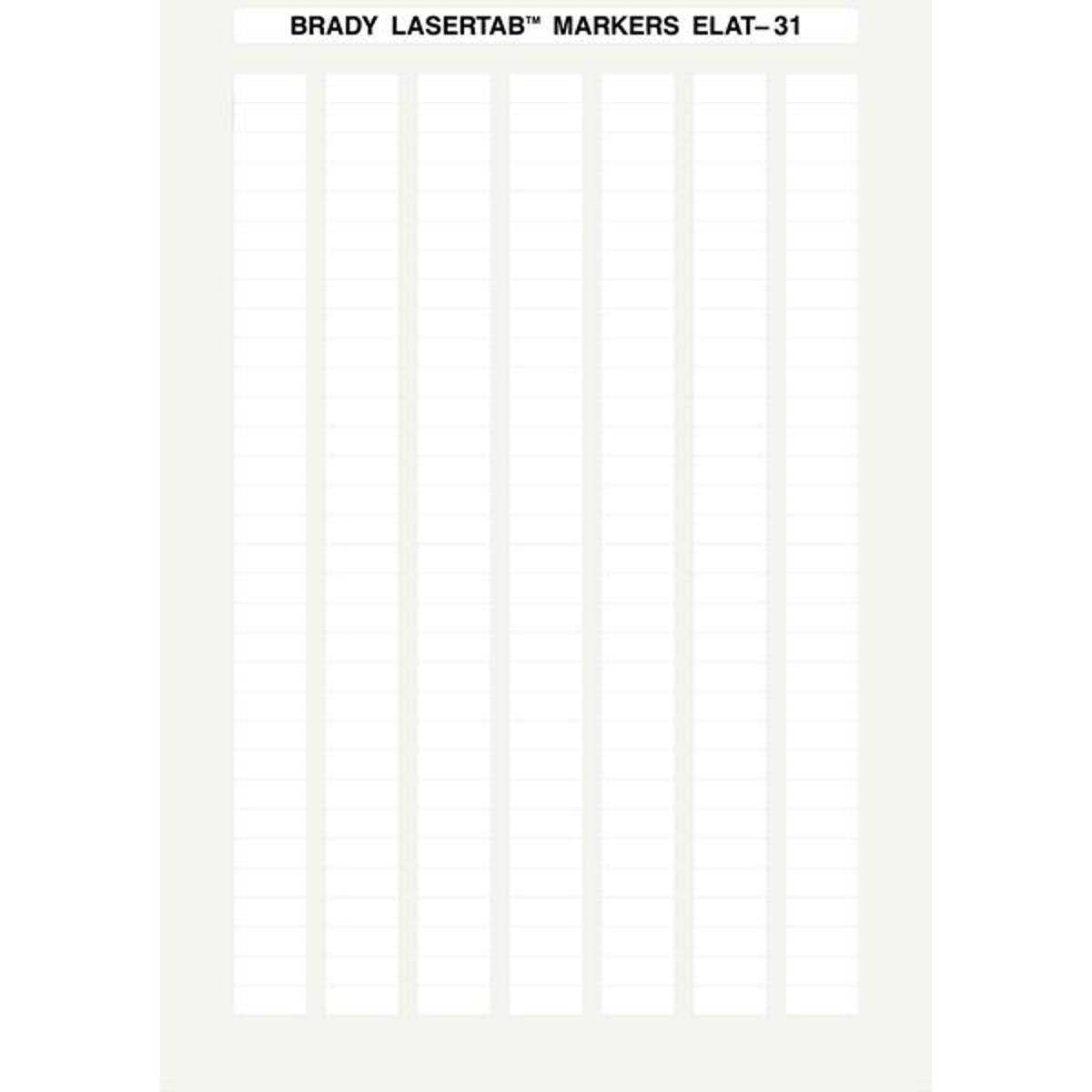 Brady, ELAT-31-747W-10, Polyester, Weiß, 20 x 8 mm, dauerhaft klebend, DIN A4, 7-bahnig (10.080 E.)
