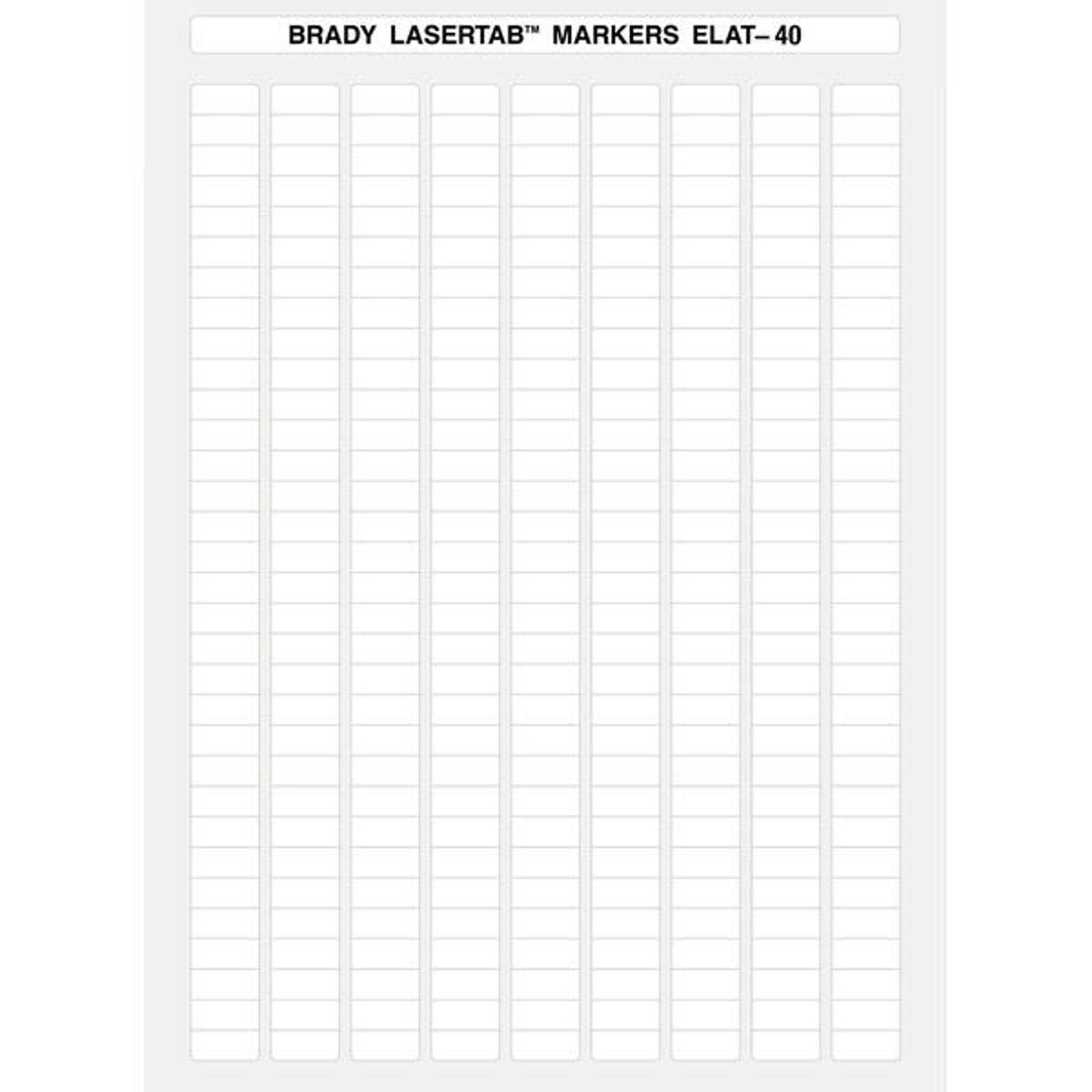 Brady, ELAT-40-747W-10, Polyester, Weiß, 18 x 8 mm, permanent, Din A4, 9-bahnig (10.080 E.)