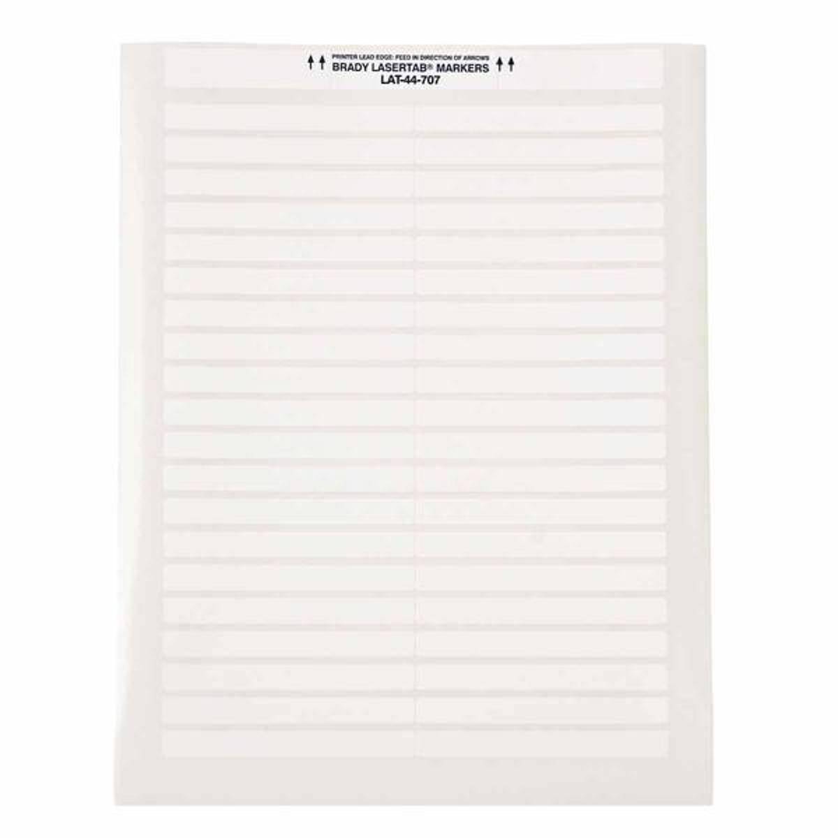 Brady, LAT-44-707-2.5, Polyester, matt, Weiß, 91.44 x 9.53 mm, dauerhaft klebend, US-Letter, 2-bahnig (2.520 E.)