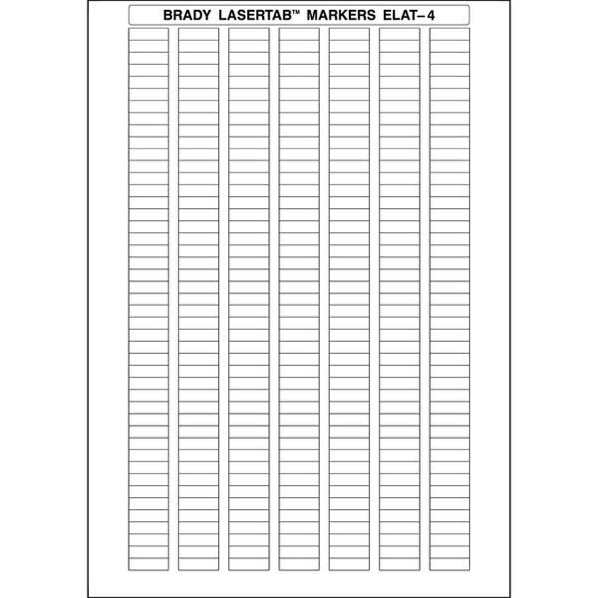 Brady, ELAT-4-747W-10, Polyester, Weiß, 20 x 6 mm, permanent, DIN-A4, 7-bahnig (10.080 E.)