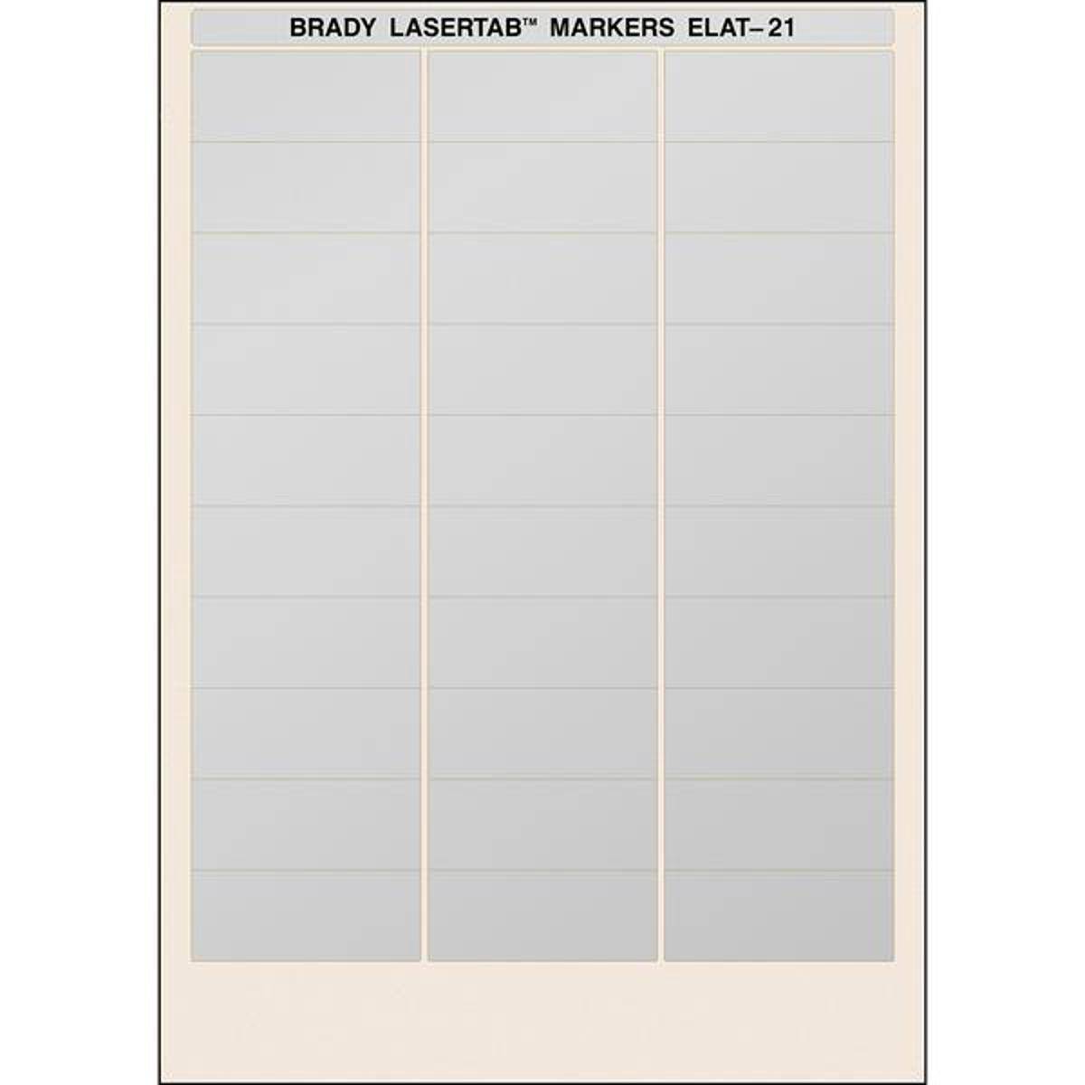 Brady, ELAT-21-773, metallisierter Polyester, Silber, 63 x 25 mm, dauerhaft klebend, DIN A4, 3-bahnig (1.020 E.)