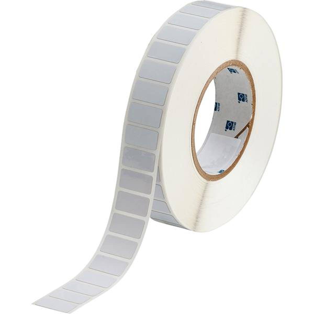 Brady, THT-59-362-10, fälschungssicheres Vinyl, glänzend, Silber, 25.40 x 12.7 mm, permanent (1 VE = 10000 E.)