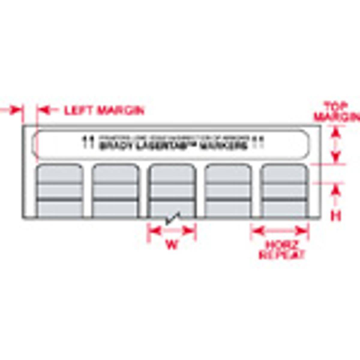 Brady, LAT-20-773-2.5, metallisierter Polyester, Silber, 38.10 x 19.05 mm, dauerhaft klebend, US-Letter, 5-bahnig (2.520 E.)