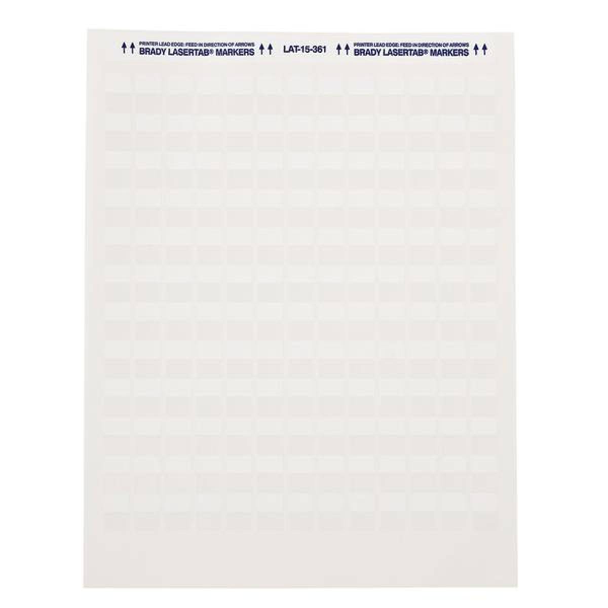 Brady, LAT-15-361-5, selbstlaminierendes Polyester, Weiß/Transparent, 12.70 x 9.40(19.05) mm, permanent, US-Letter, Kabeldurchmesser 2.1-3.1 mm, 13-b