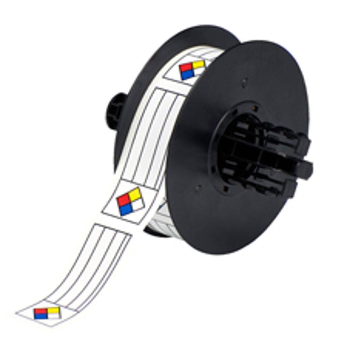 Brady, B30-246-595-NFR, Vorgedruckte Vinyl-Etiketten (NFPA), Weiß, glänzend, 28.58 x 76.20 mm, permanent, Vordruck:  4-farbigem Diamantsymbol, zur K