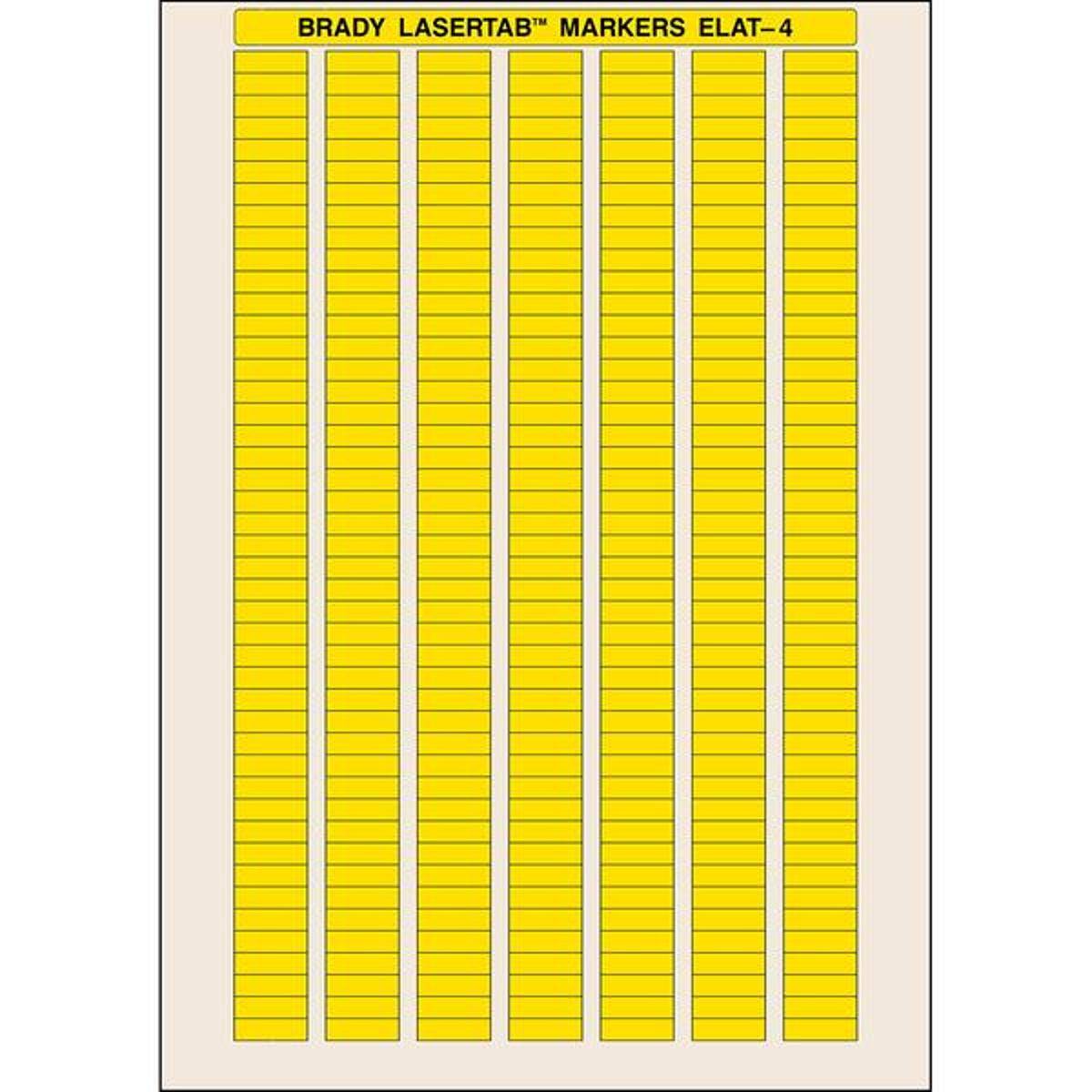 Brady, ELAT-4-747YL-10, Polyester, gelb, 20 x 6 mm, permanent, DIN-A4, 7-bahnig (10.080 E.)