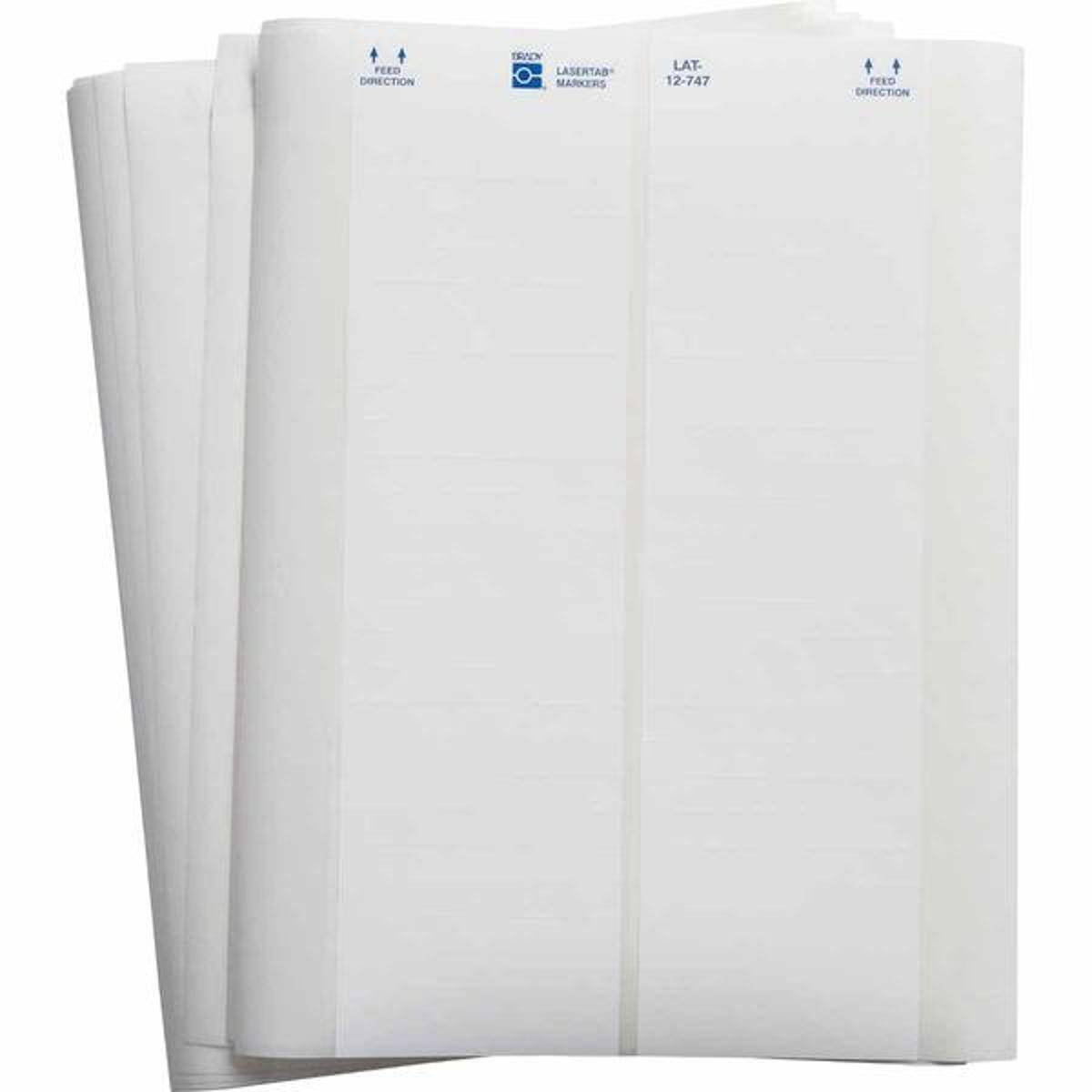 Brady, LAT-12-747-2.5, Polyester, matt, Weiß, 76.20 x 9.53 mm, dauerhaft klebend, US-Letter, 2-bahnig (2.500 E.)