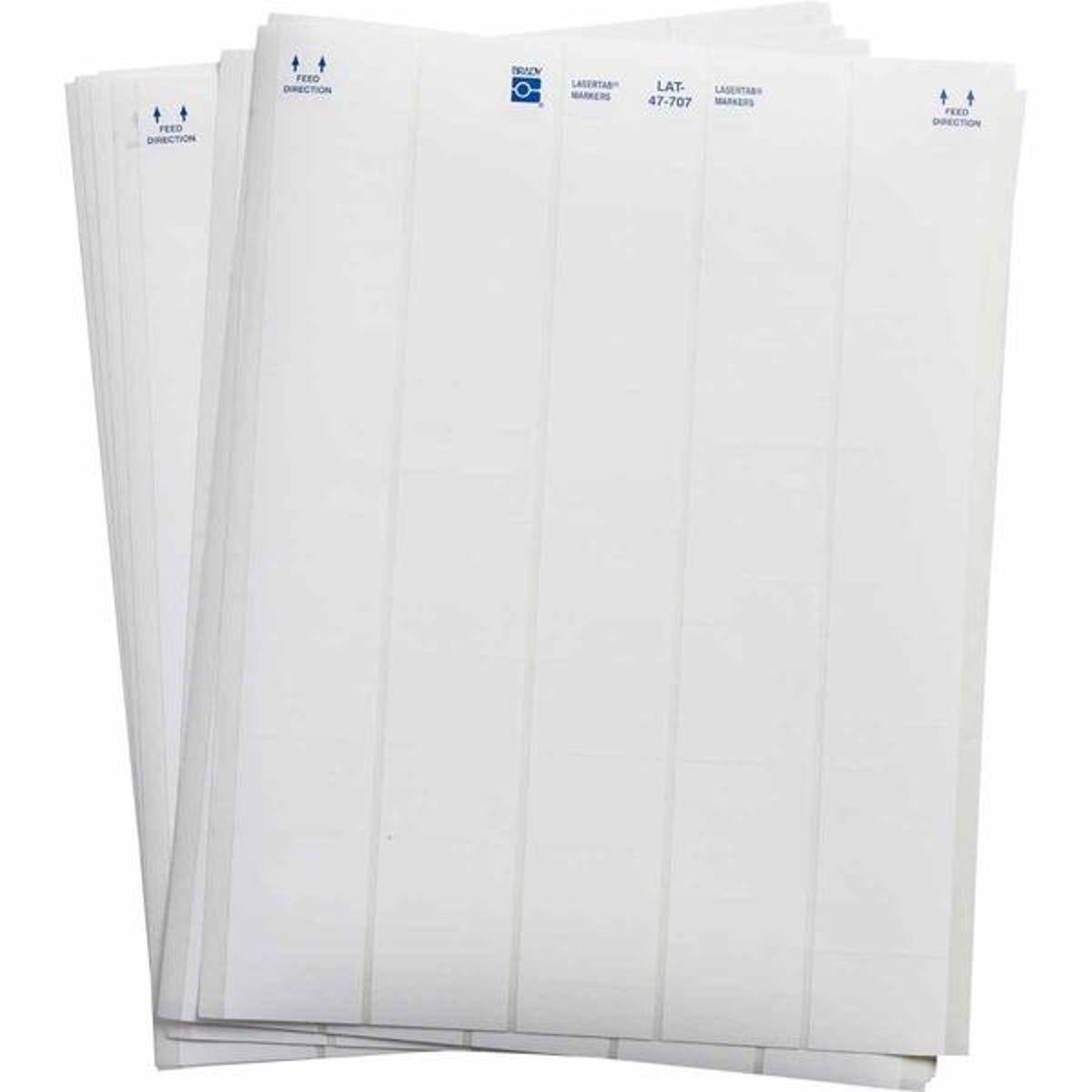 Brady, LAT-47-707-10, Polyester, matt, Weiß, 38.10 x 12.70 mm, dauerhaft klebend, US-Letter, 5-bahnig (10.000 E.)
