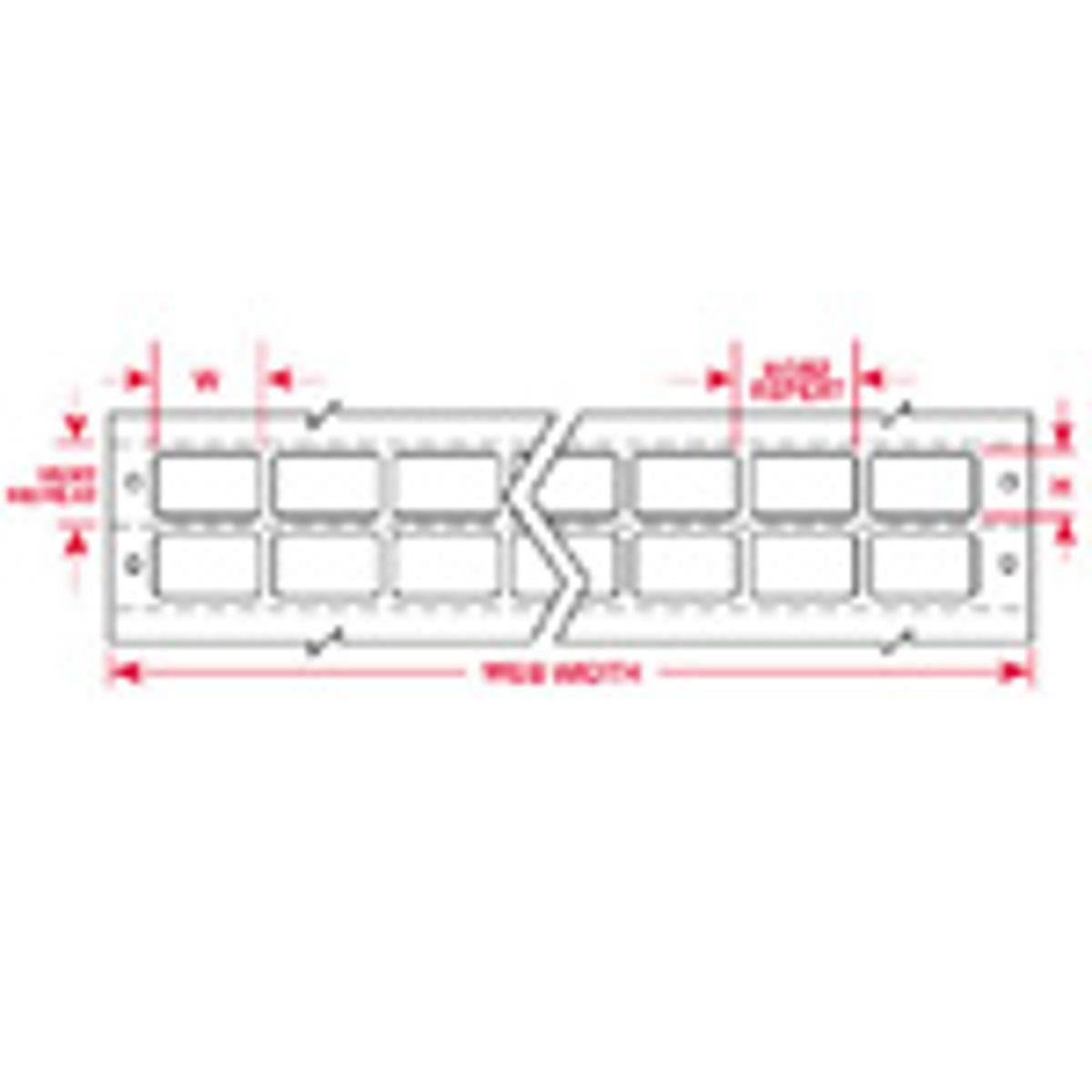 Brady, DAT-25-502-10, Wiederablösbares Vinylgewebe, 19,05 x 6,35mm, 9-bahnig, für Nadeldrucker (10000 E.)