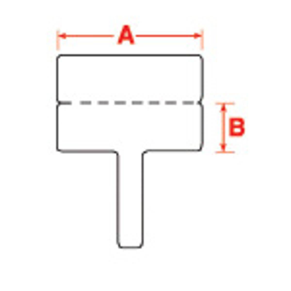 Brady, BPTFT-01-425, Fähnchen, Polypropylen, Weiß, matt, 30.00 x 10.00 mm, Layout 2, permanent, 2-bahnig (1000 E.)