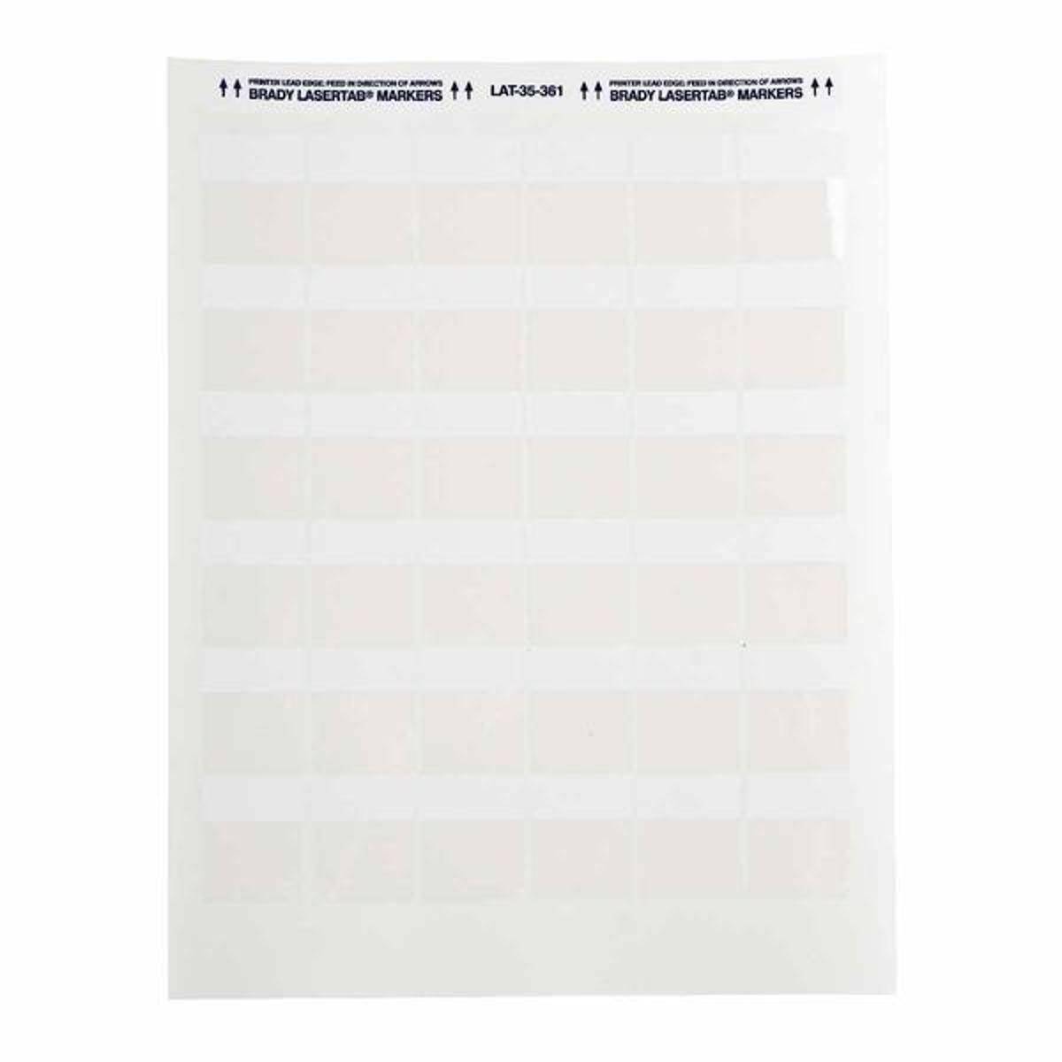 Brady, LAT-35-361-2.5, selbstlaminierendes Polyester, Weiß/Transparent, 30.48 x 12.70(38.10) mm, permanent, US-Letter, max. Kabeldurchmesser von 4.1-