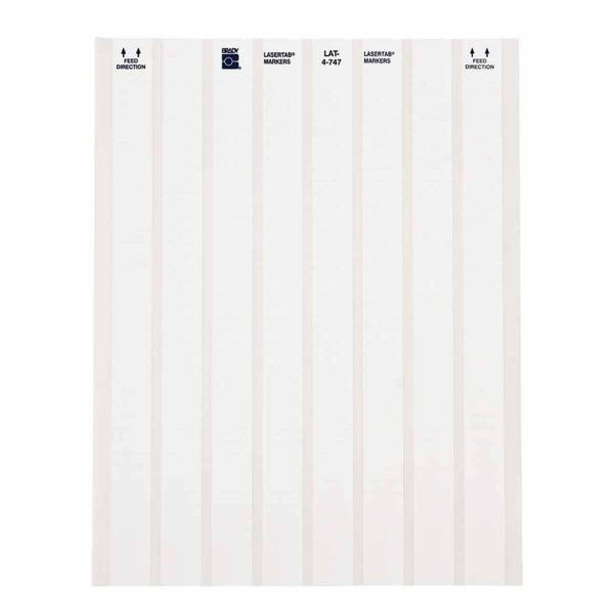 Brady, LAT-4-747-10, Polyester, Weiß, 20.32 x 6.35 mm, permanent, US-Letter, 8-bahnig (10.032 E.)