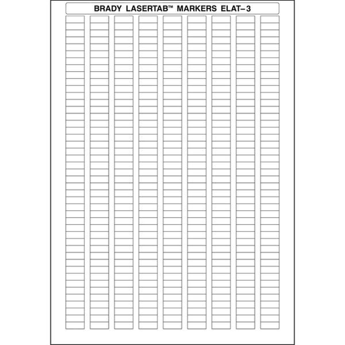 Brady, ELAT-3-747W-10, Polyester, Weiß, 16 x 6 mm, permanent, Din A4, 9-bahnig (10.350 E.)