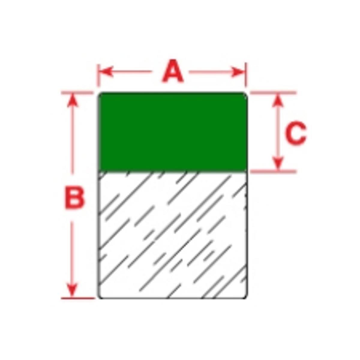 Brady, DAT-37-292-GR, selbstlaminerendes Vinyl, Grün/Transparent, matt, 25,4 x 19,05(57,15)mm, permanent, 8-bahnig, f. Nadeldrucker (2500 E.)