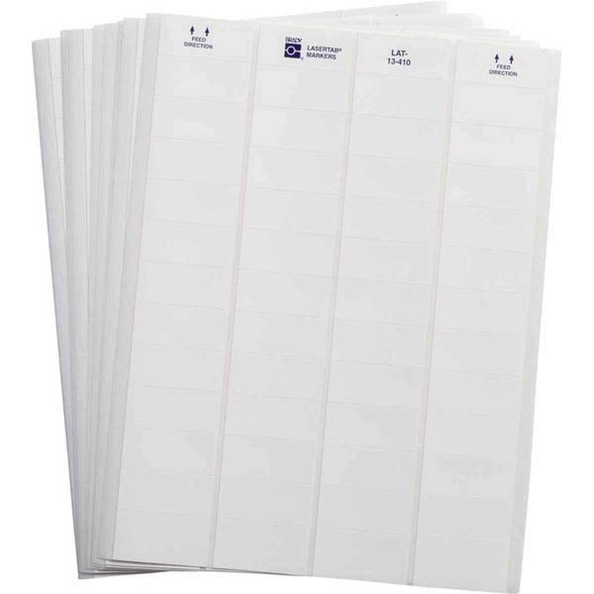 Brady, LAT-13-410-2.5, Polyolefin, Weiß, 47.63 x 21.16 mm, selbstzerstörend, US-Letter, 4-bahnig (2.508 E.)
