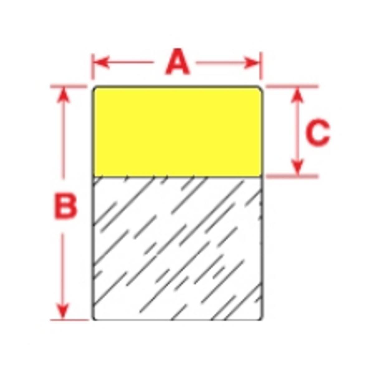 Brady, DAT-37-292-YL, selbstlaminerendes Vinyl, Gelb/Transparent, matt, 25,4 x 19,05(57,15)mm, permanent, 8-bahnig, f. Nadeldrucker (2500 E.)