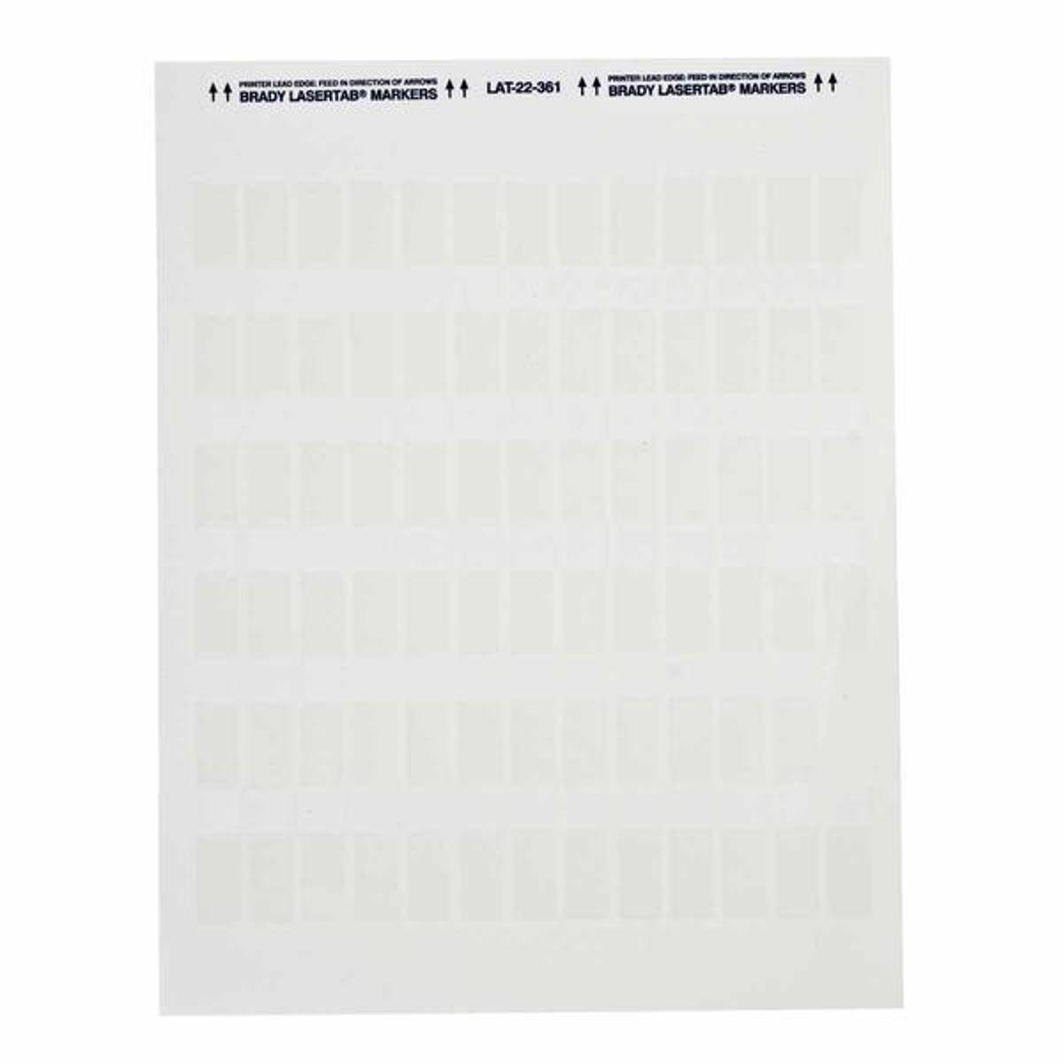 Brady, LAT-22-361-5, selbstlaminierendes Polyester, Weiß/Transparent, 12.70 x 12.70(38.10) mm, permanent, US-Letter, Kabeldurchmesser 4.1-8.1 mm, 13-