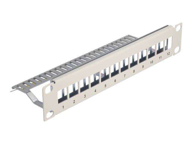 Delock Patchpanel (Blindblech) - mit Zugentlastung - Rack montierbar - Grau - 1U