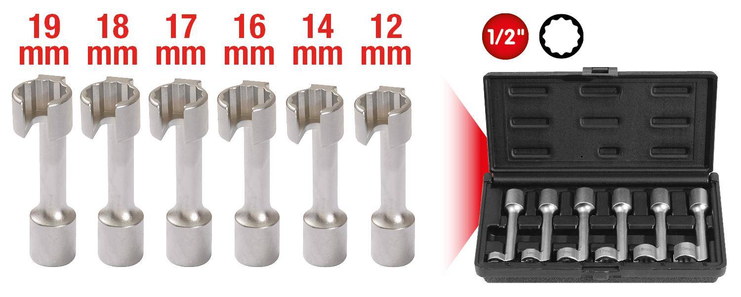 KS TOOLS 1/2" Offener Ring-Steckschlssel-Satz, 6-tlg
