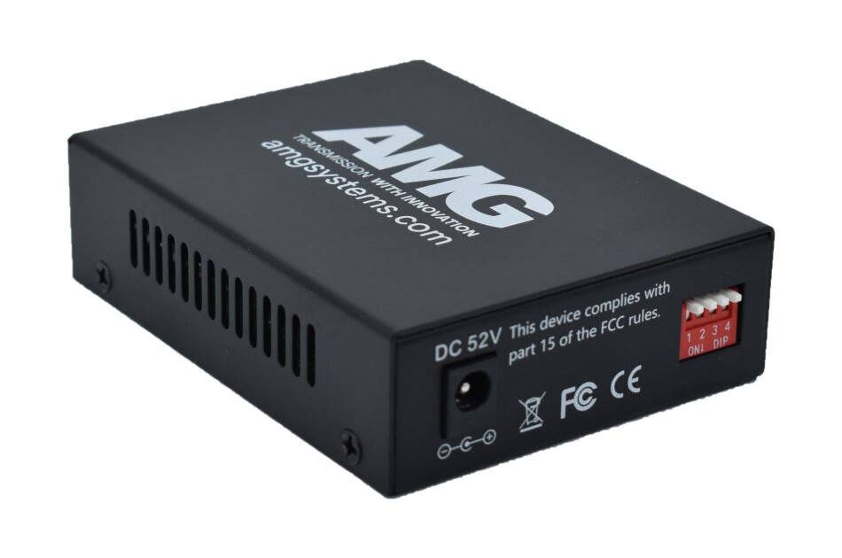 AMG Systems AMG210M-1GAT-1SM2-P30, POE Medienkonverter, für 0°C bis 50°, 1 x 1GBT RJ45, 1 x GFX, SM, 2 Fasern