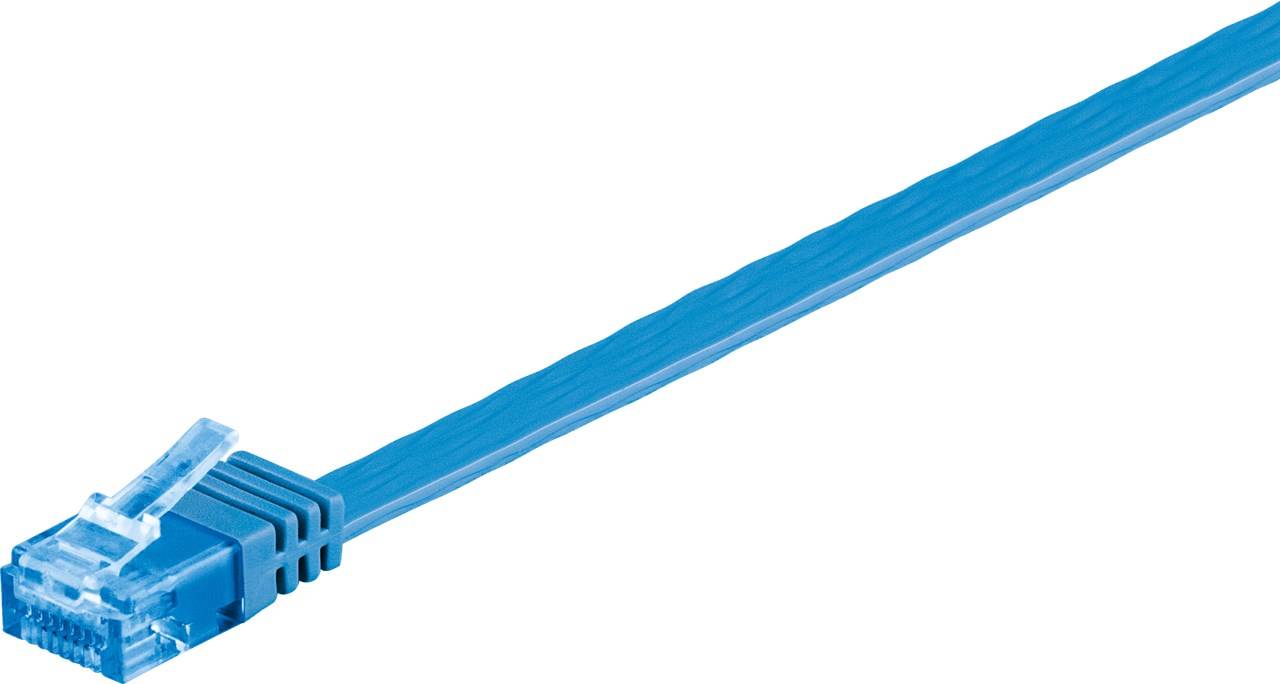 goobay Flach Patchkabel Cat 6a U/UTP blau 1 m