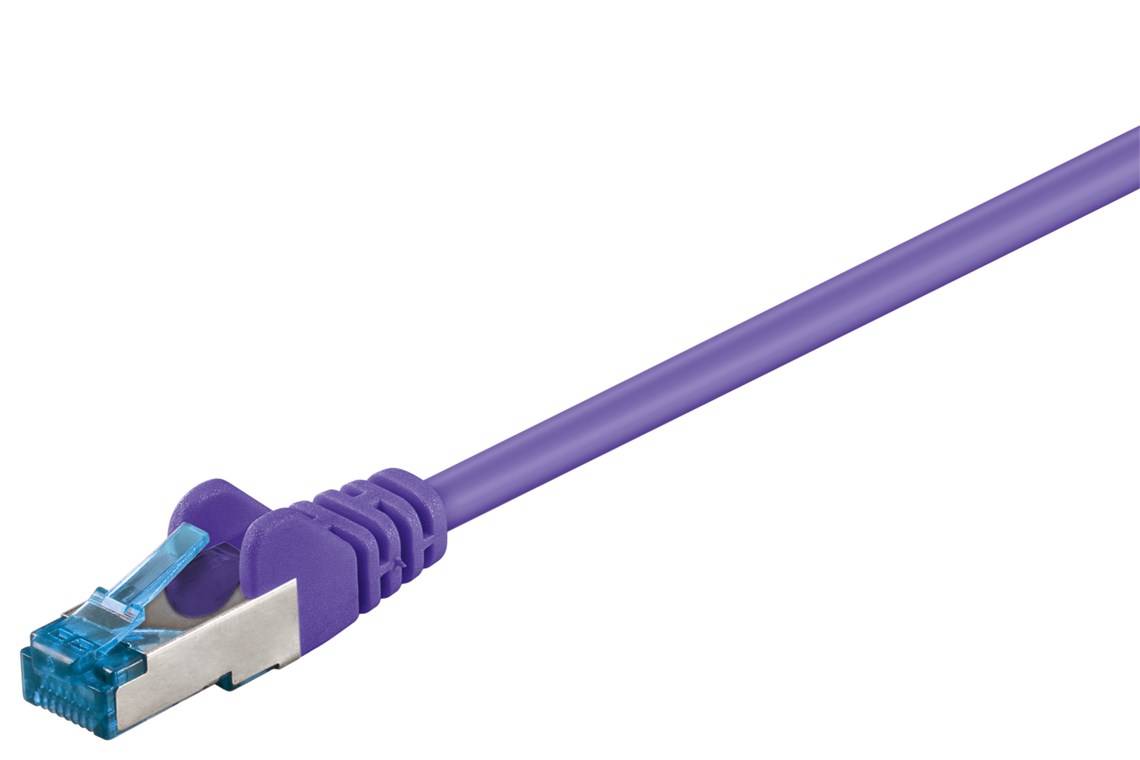Goobay CAT 6A Patchkabel, S/FTP (PiMF), Violett 0,25 m