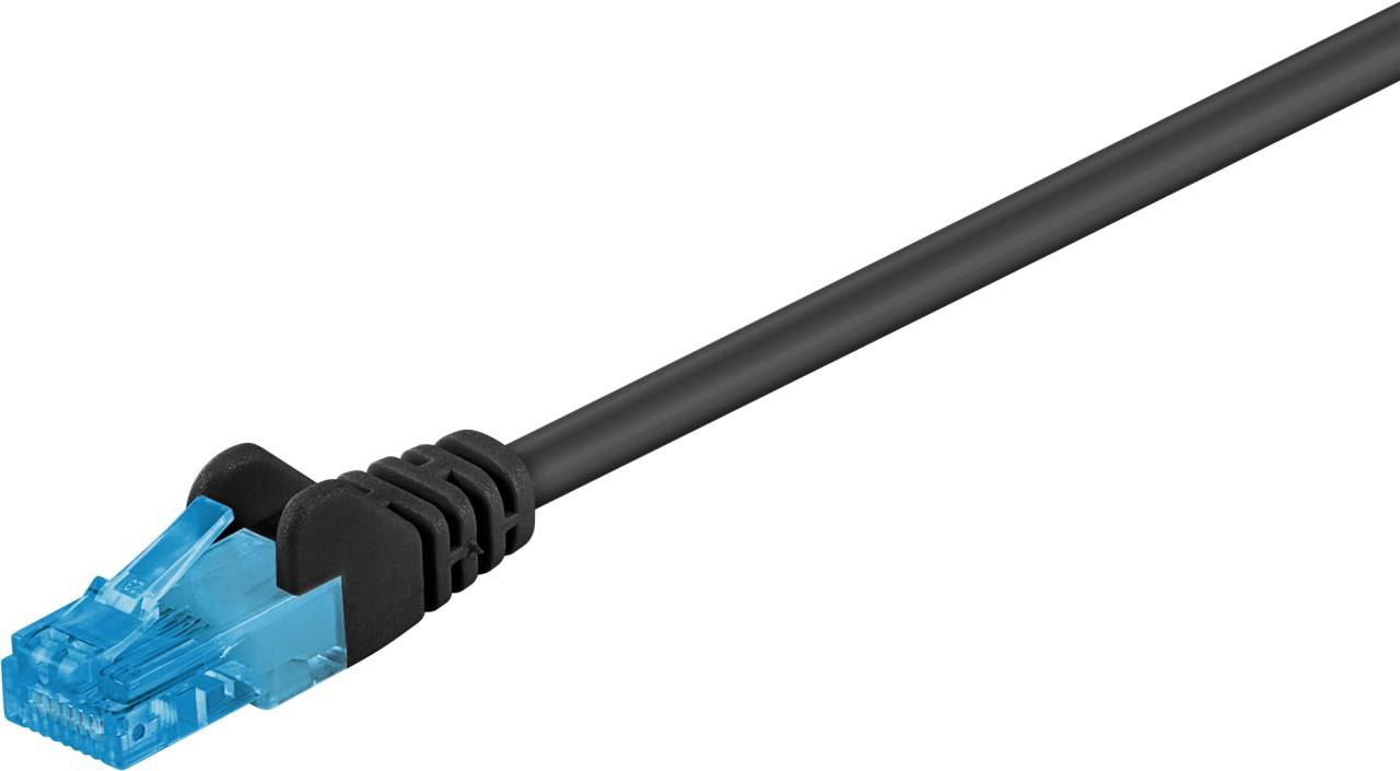 Goobay CAT 6A Patchkabel, U/UTP, Schwarz 30 m