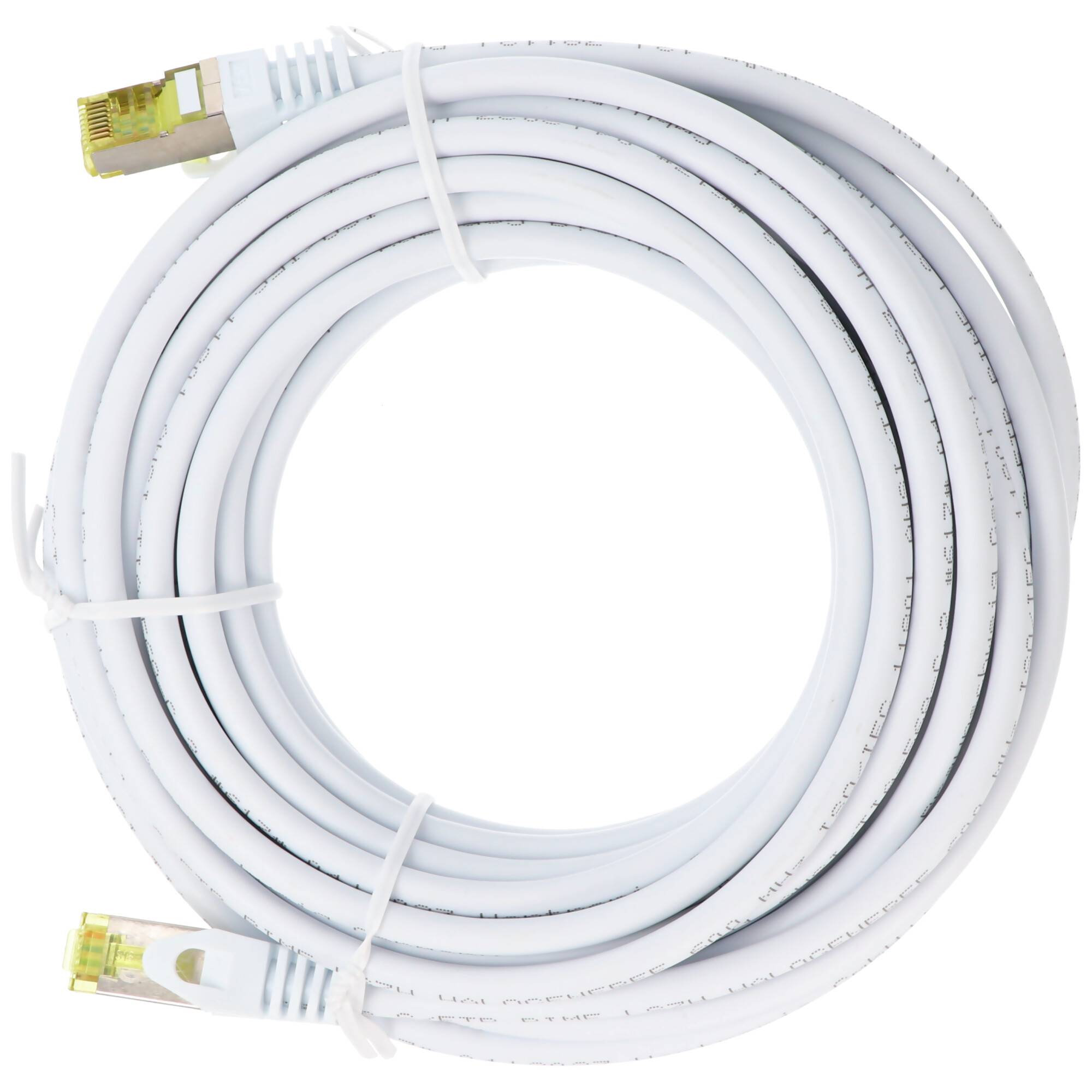 Goobay RJ45 Patchkabel CAT 6A S/FTP (PiMF), 500 MHz mit CAT 7 Rohkabel, weiß 30 m