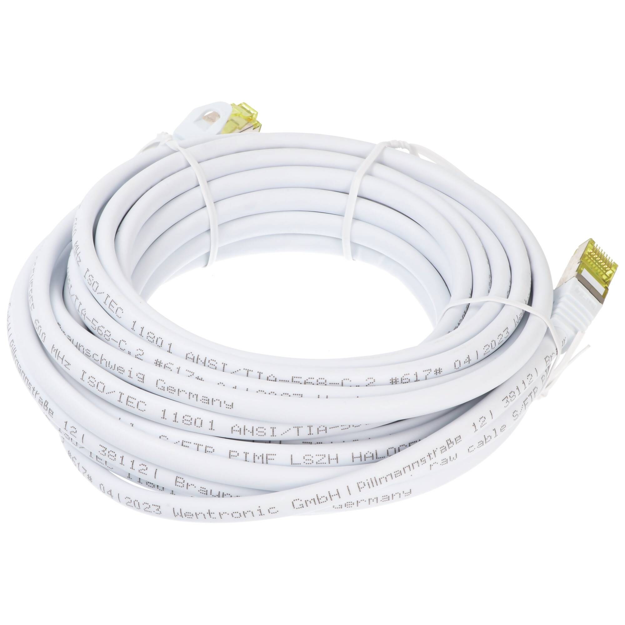 Goobay RJ45 Patchkabel CAT 6A S/FTP (PiMF), 500 MHz mit CAT 7 Rohkabel, weiß 30 m