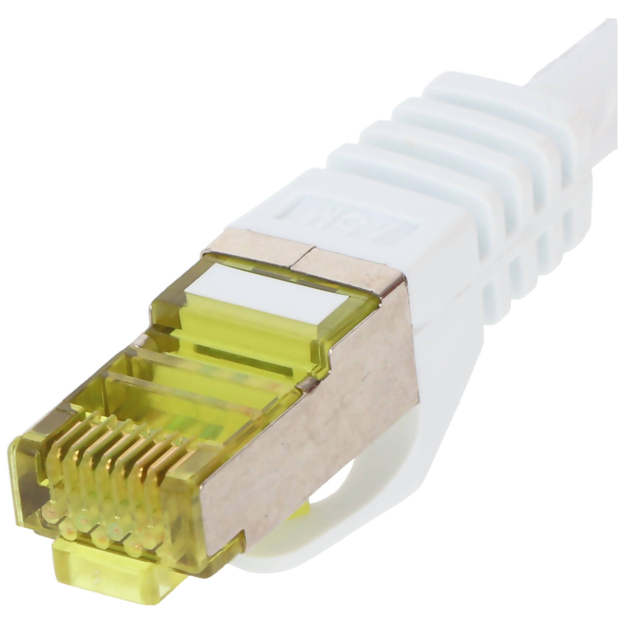 Goobay RJ45 Patchkabel CAT 6A S/FTP (PiMF), 500 MHz mit CAT 7 Rohkabel, weiß 30 m