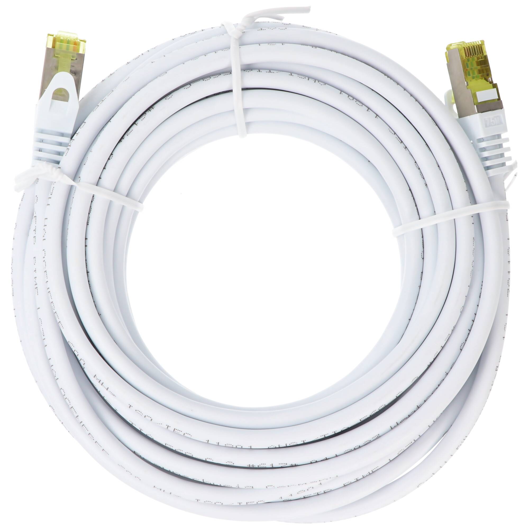 Goobay RJ45 Patchkabel CAT 6A S/FTP (PiMF), 500 MHz mit CAT 7 Rohkabel, weiß 30 m