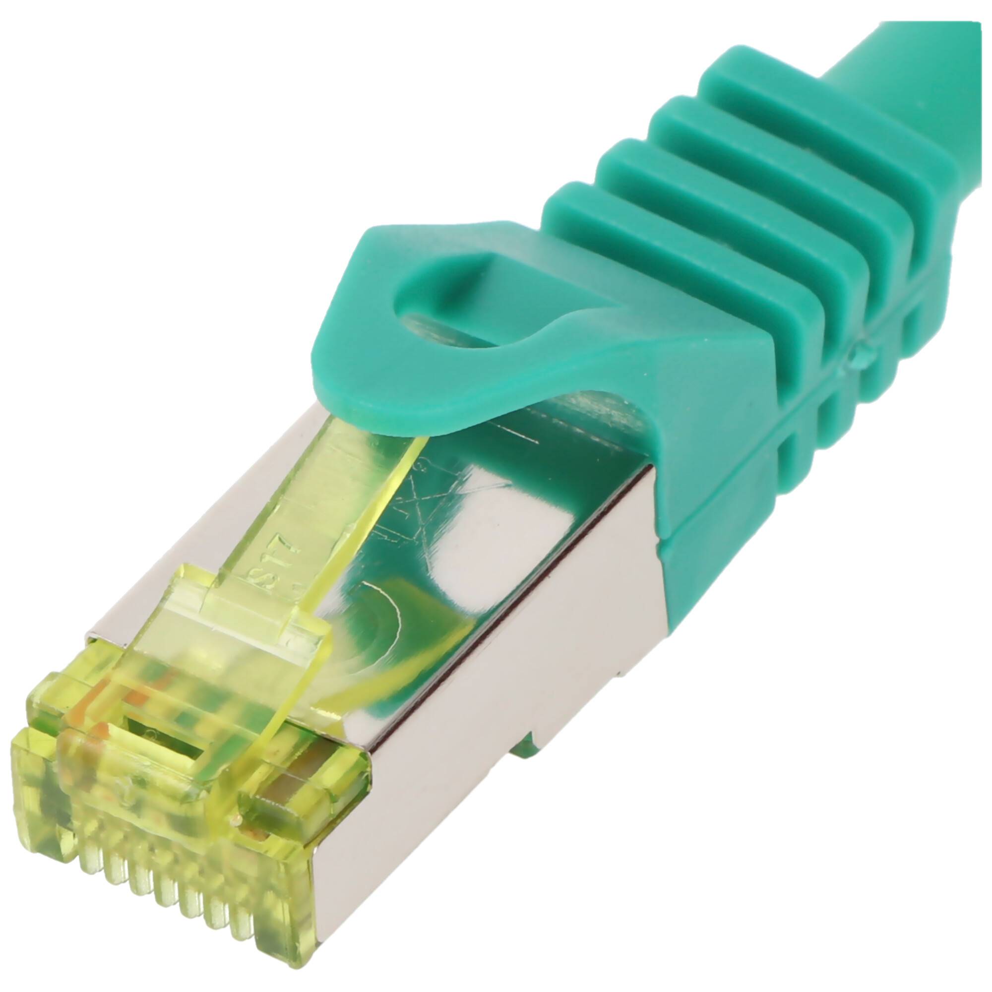 Goobay RJ45 Patchkabel CAT 6A S/FTP (PiMF), 500 MHz mit CAT 7 Rohkabel, Grün 10 m