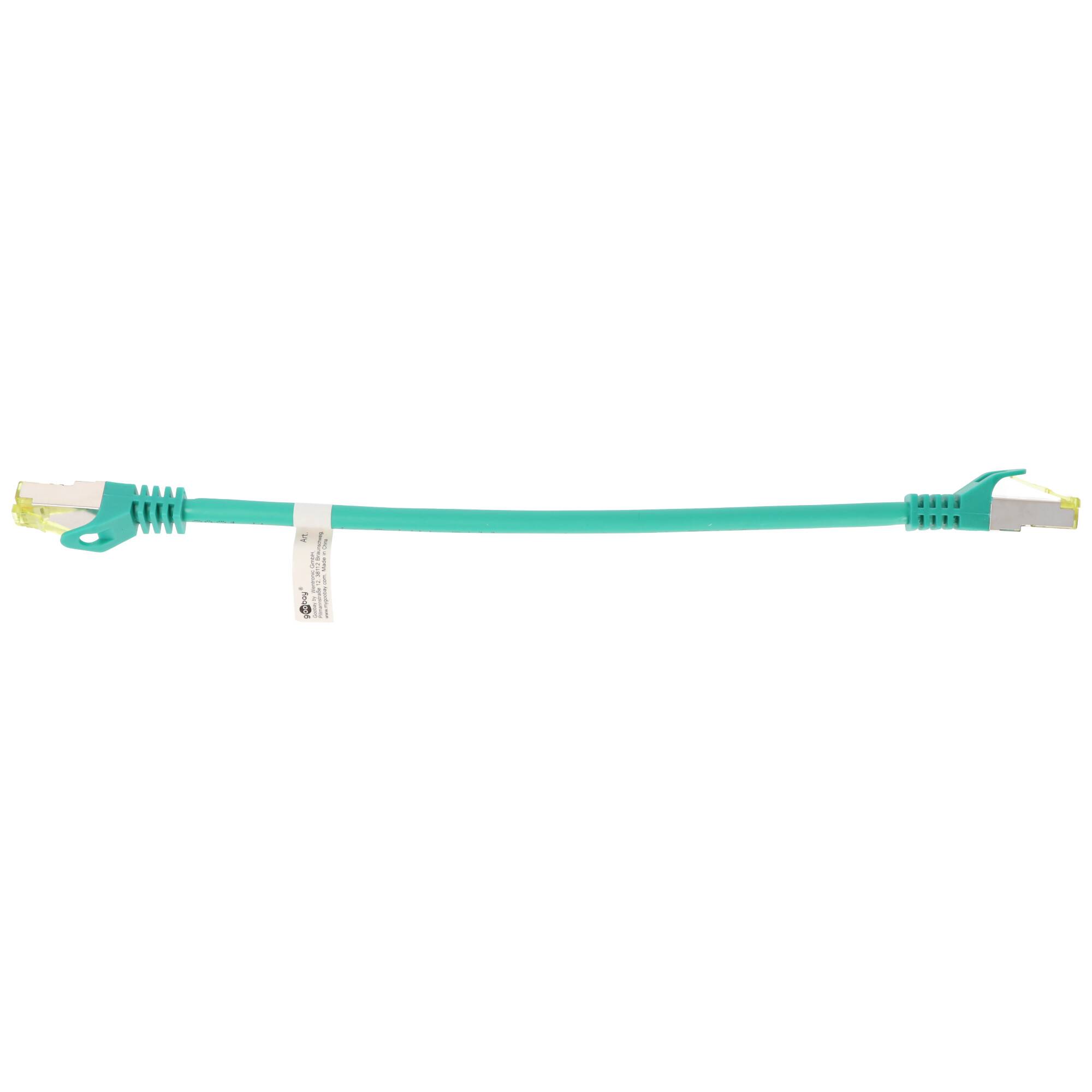 Goobay RJ45 Patchkabel CAT 6A S/FTP (PiMF), 500 MHz mit CAT 7 Rohkabel, Grün 10 m