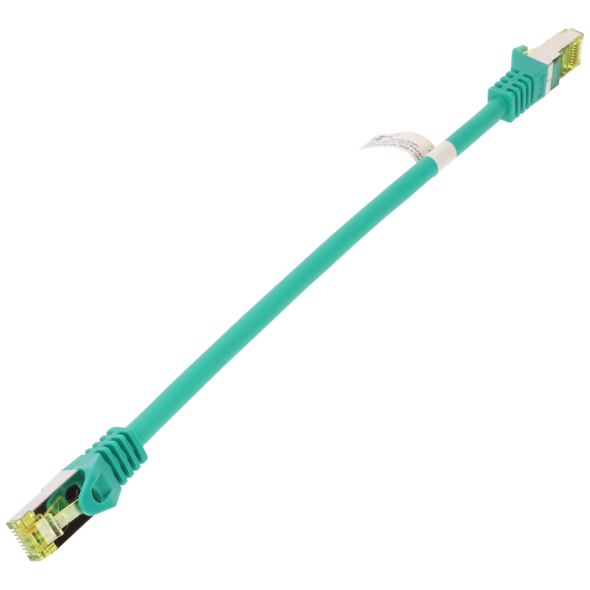 Goobay RJ45 Patchkabel CAT 6A S/FTP (PiMF), 500 MHz mit CAT 7 Rohkabel, Grün 10 m