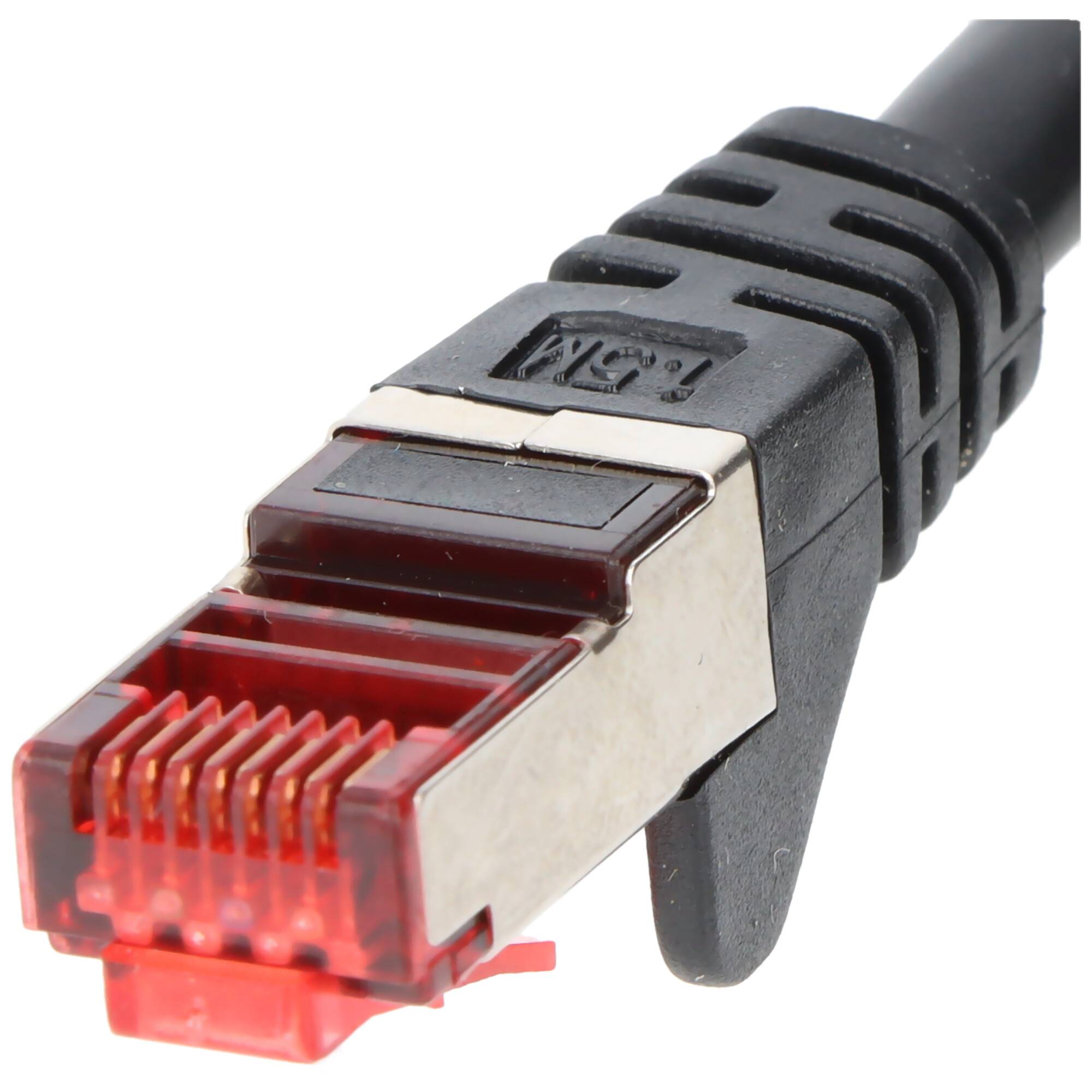 Goobay CAT 6 Patchkabel, S/FTP (PiMF), Schwarz 0,25 m