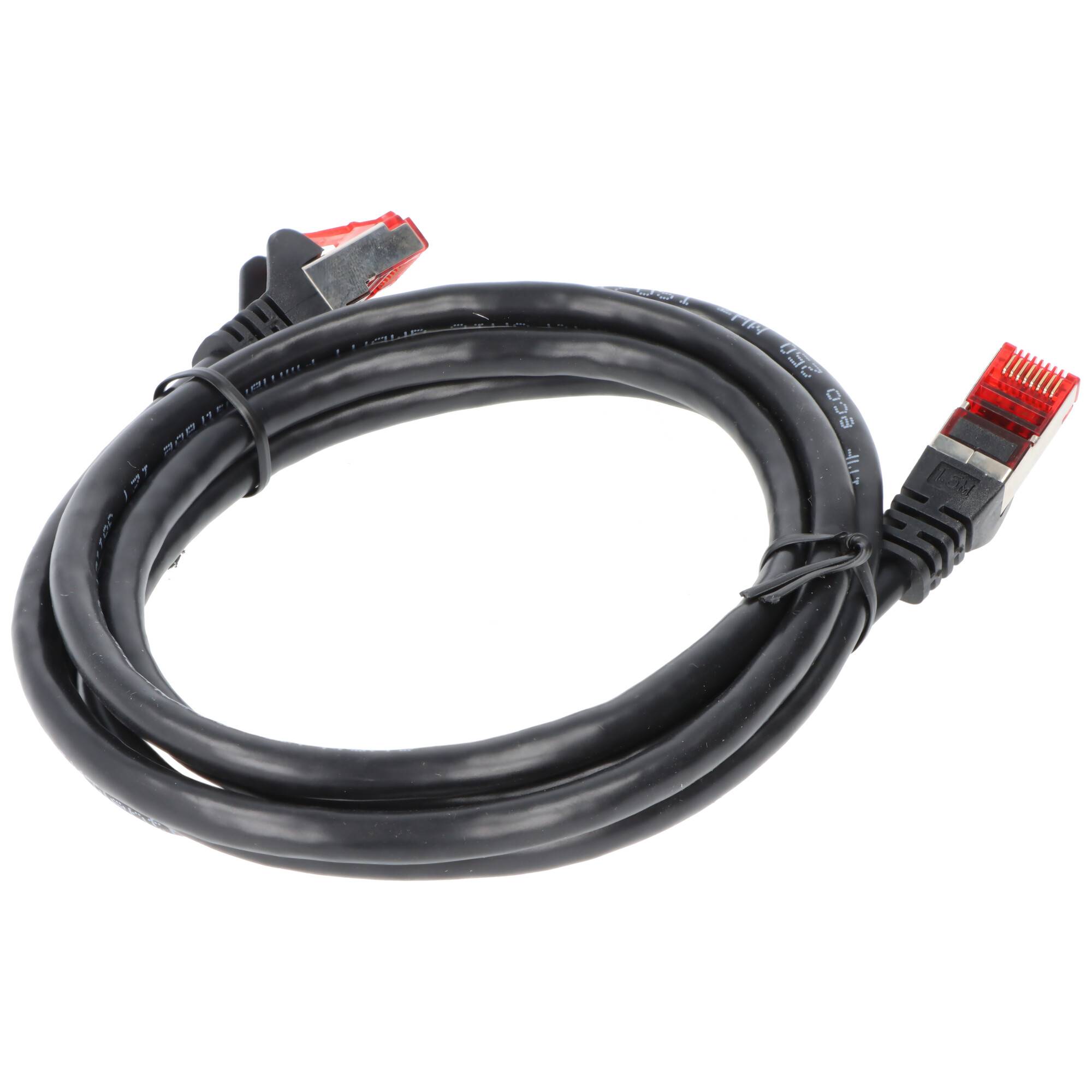 Goobay CAT 6 Patchkabel, S/FTP (PiMF), Schwarz 0,25 m