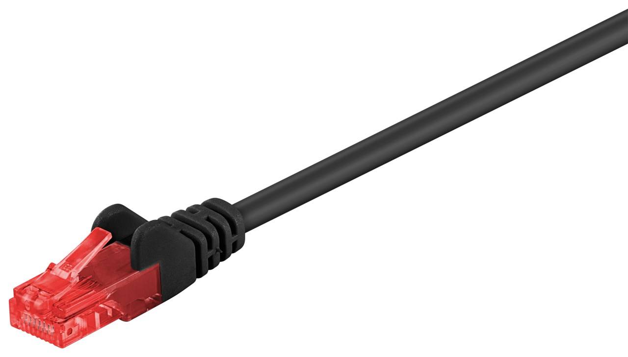 Goobay CAT 6 Patchkabel, U/UTP, Schwarz 10 m