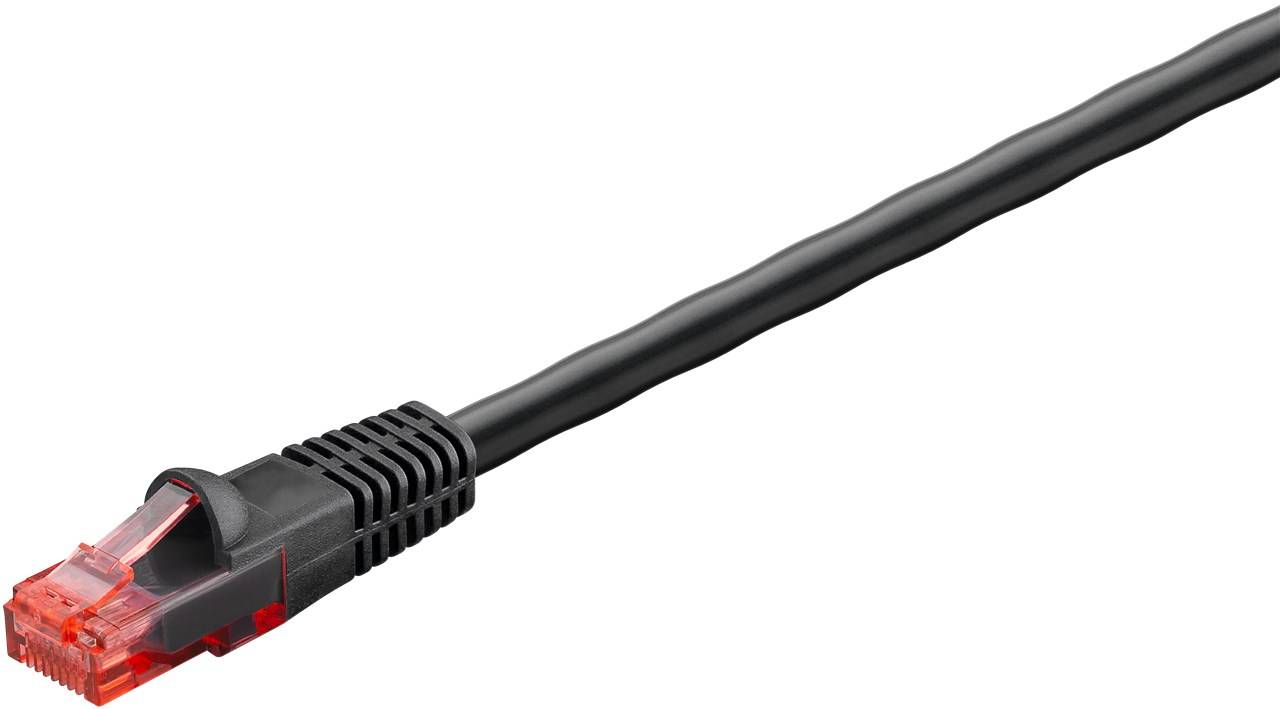 Goobay CAT 6 Outdoor-Patchkabel, U/UTP, Schwarz 75 m