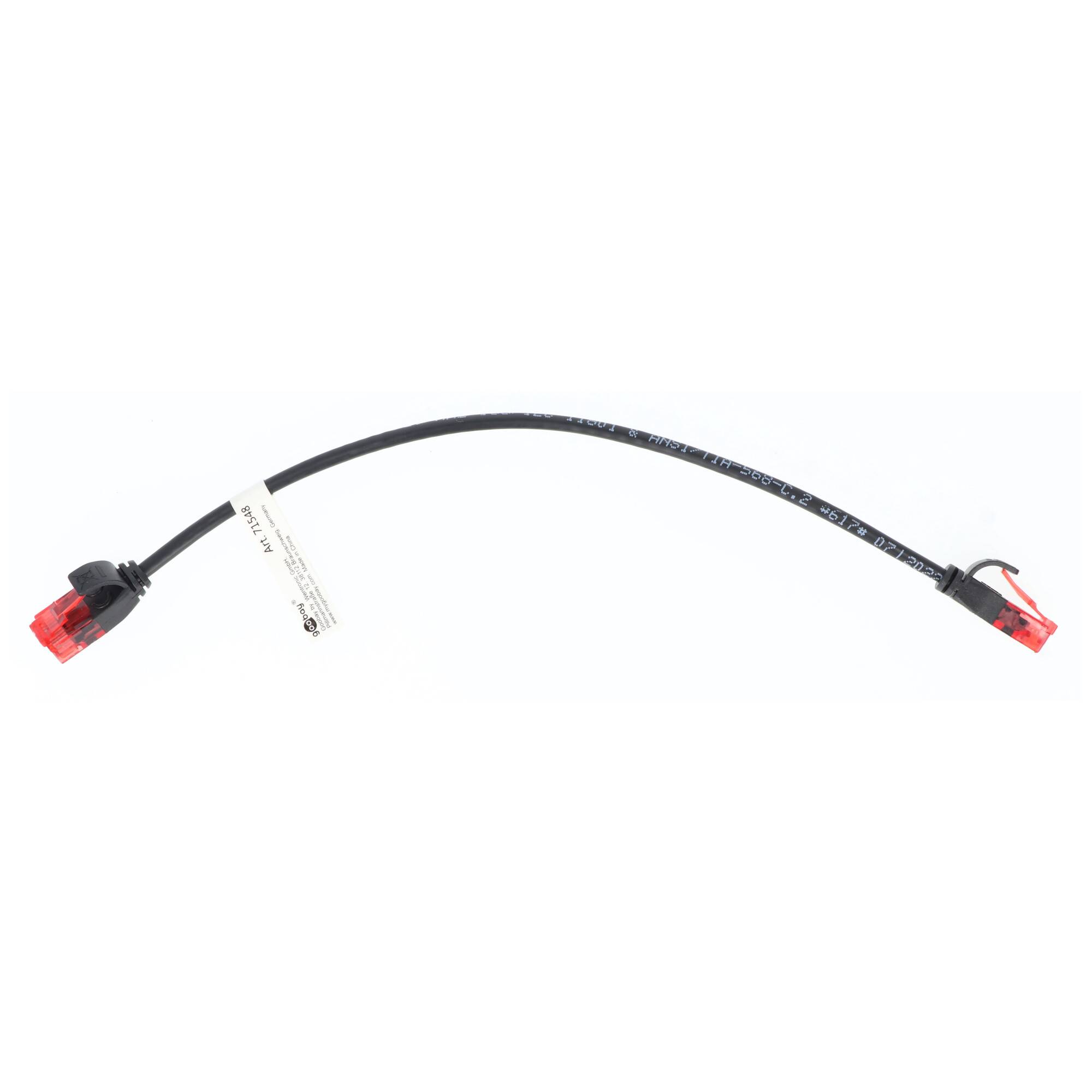 Goobay CAT 6 Slim-Patchkabel, U/UTP, Schwarz 7,5 m