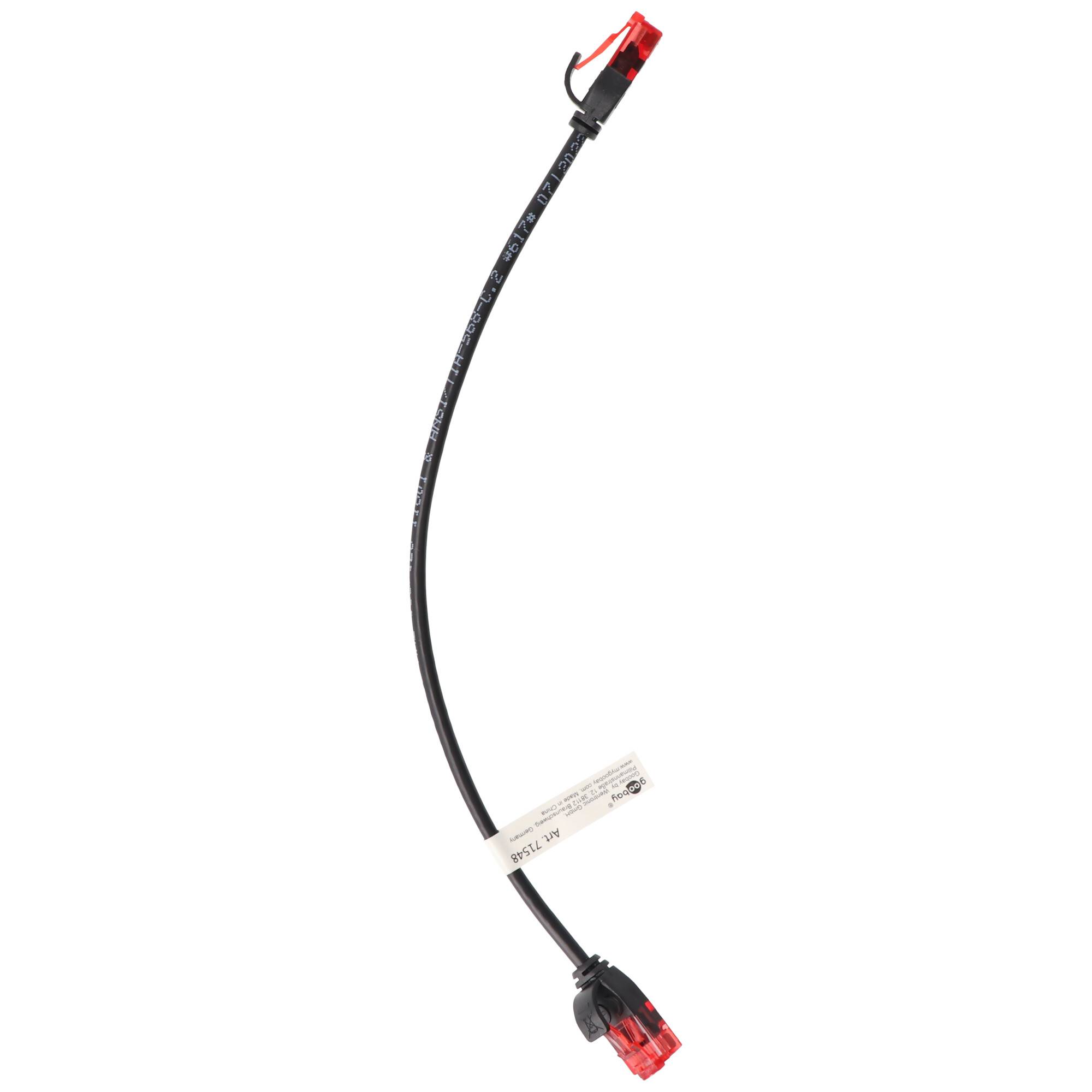 Goobay CAT 6 Slim-Patchkabel, U/UTP, Schwarz 7,5 m