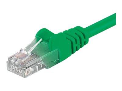 Grünes Ethernet-Kabel mit RJ45-Stecker in Nahaufnahme auf weißem Hintergrund.