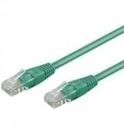 Zwei grüne Ethernet-Netzwerkkabel mit RJ45-Steckern auf weißem Hintergrund.