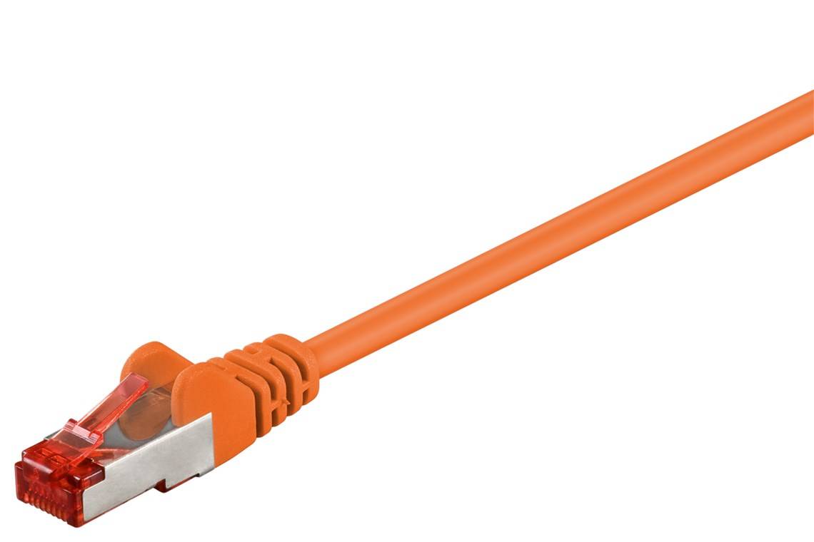 Goobay CAT 6 Patchkabel, S/FTP (PiMF), Orange 0,25 m