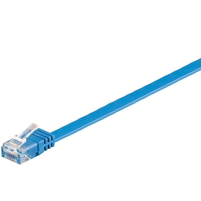 CAT 6 Netzwerkkabel, U/UTP, flach, blau - Länge: 5,0 m