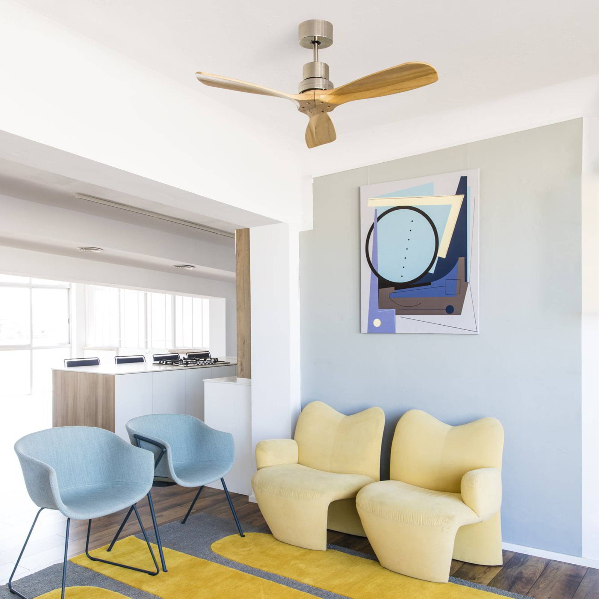DC Deckenventilator Mini Lantau Nickel Kiefer
