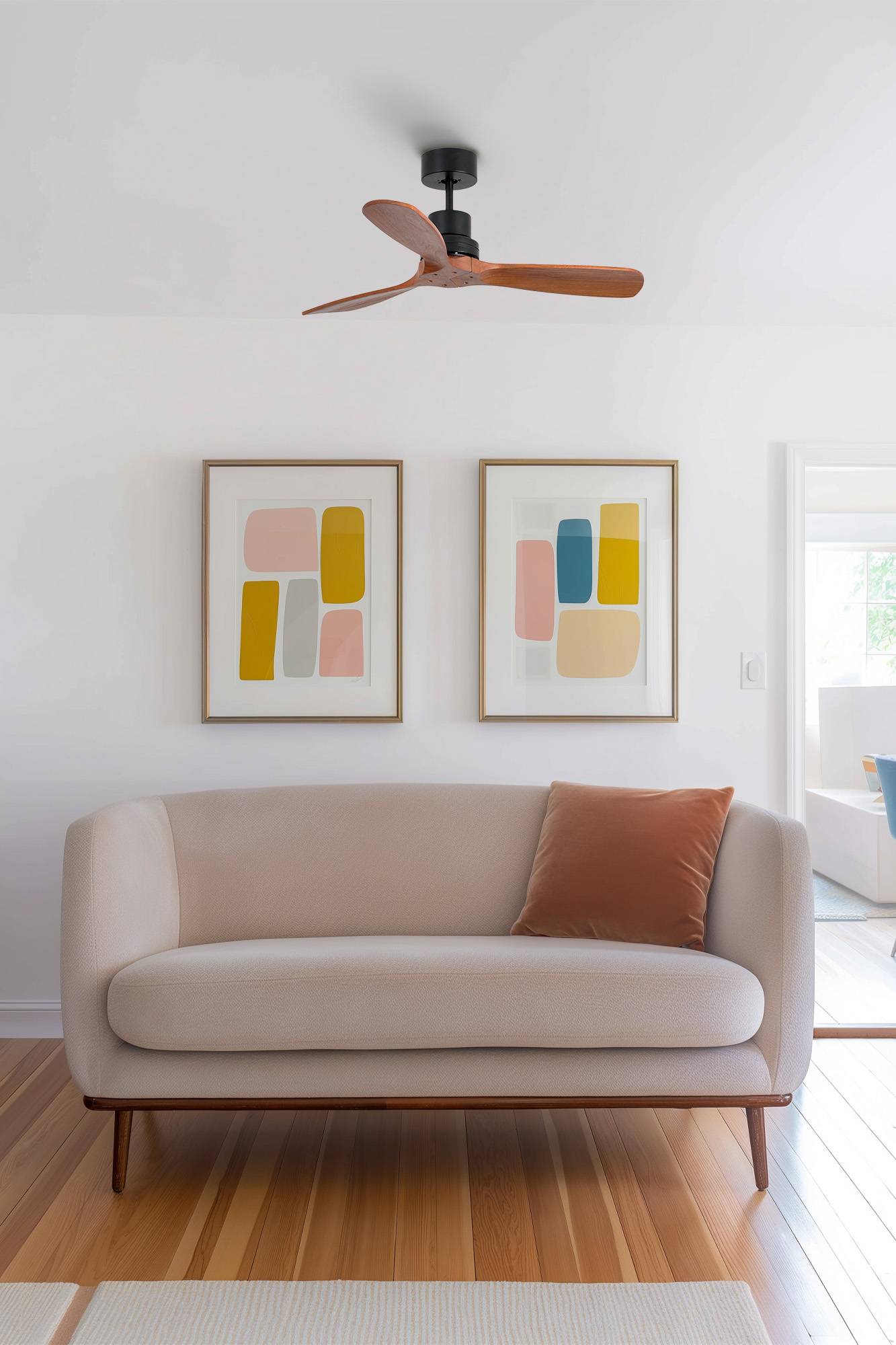 DC Deckenventilator Mini Lantau Schwarz Walnuss